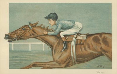 Tod Sloan, un jockey américain, 25 mai 1899, caricature de Vanity Fair - Godfrey Douglas Giles